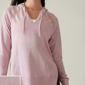 Athleta Sweater Hoodie Pink Knit Size Small